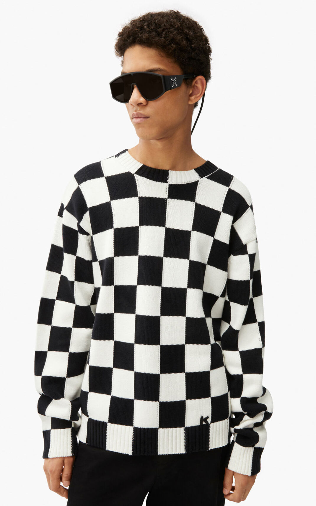 Pull Kenzo Homme Checked Blanche UPDSI-9354